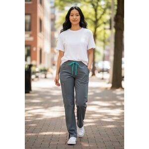 FIGS Technical Collection Scrub Pants XS Tall Gray Drawstring‎ Stretch